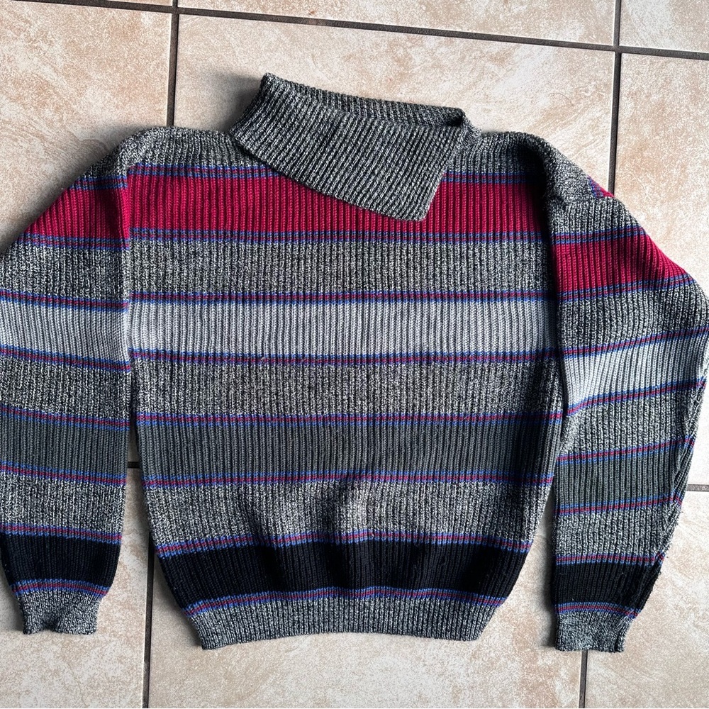 Vintage Jordache Multicolor Striped Turtleneck Sweater